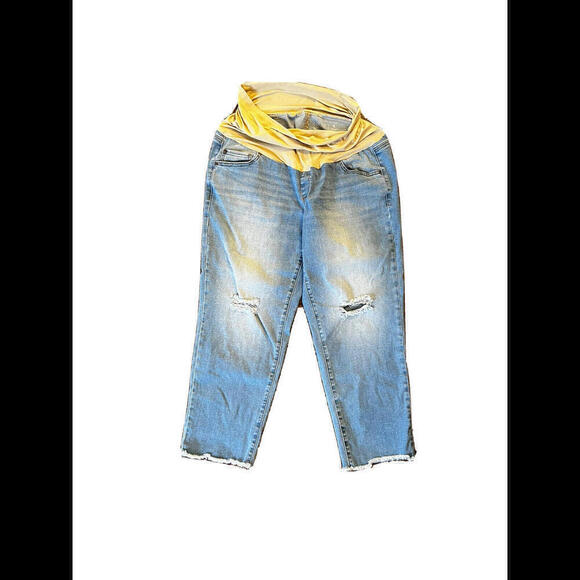 Tag Denim - A Glow Maternity Boyfriend Jeans SIZE Xl with Full Panel. NWOT